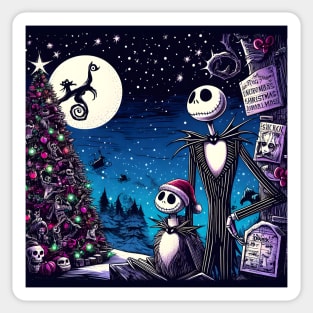 Elevate Your Holidays: Unique Jack Skellington Christmas Art for a Whimsical Celebration! Sticker